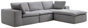 Kanapa narożna modułowa  z szarej tkaniny CORTOLINE