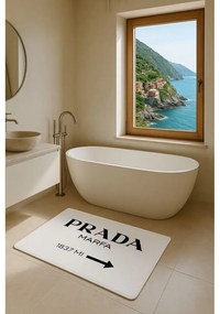 Biały aksamitny dywanik łazienkowy 60x100 cm Prada – Mila Home