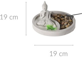 Ogród ZEN z figurką buddy, zestaw do relaksacji, Ø 19 cm