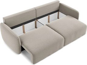 Szarobrązowa aksamitna rozkładana/ze schowkiem sofa 238 cm Kalena – Makamii