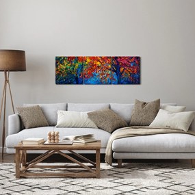 Obraz malowania natury (z zegarem) (90x30 cm)
