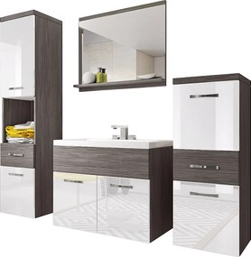 MINIO go for it, Meble łazienkowe ALBECK w kolorze bodega / biały połysk