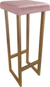 Hoker ALEX krzesło barowe tkanina Welur podstawa metalowa : Kolor Stelaża - Złoty, Kolor tkaniny - VELVET - MG58, Wysokość - 90 cm