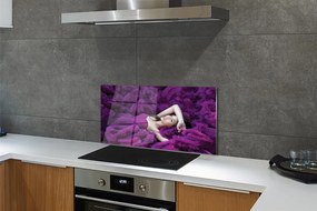 Panel nad Blat Kuchenny Portret Kobiety w Fiolecie