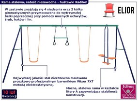 Zestaw czterech huśtawek ogrodowych dla dzieci C5-E89