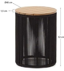 Okrągły stolik ogrodowy z blatem z drewna akacjowego ø 40 cm Dandara – Kave Home