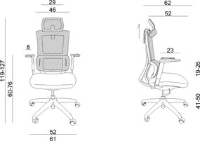Ergonomiczny fotel biurowy Elegance z wysokim oparciem z siatki