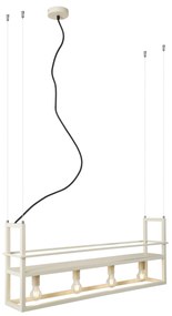Industrialna lampa wisząca beżowa 4-punktowa - Cage RackPrzemysłowy Oswietlenie wewnetrzne