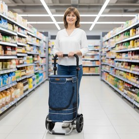 Jurhan Torba na zakupy na kółkach EASY, 50l, niebieska