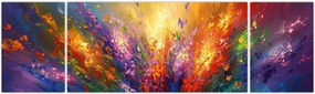 Obraz - Abstrakcja kwiatów (170x50 cm)