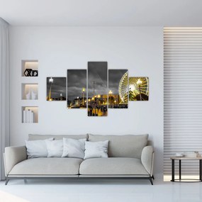 Obraz diabelskiego młyna o zmierzchu (125x70 cm)