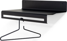 Czarny metalowy wieszak ścienny z półką 60 cm Sway – Spinder Design