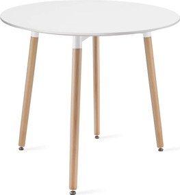 Mały stół z 4 krzesłami - zestaw Molde 031, okrągły stół 80 cm i 4 szare krzesła