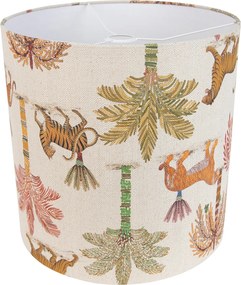 Wielokolorowy abażur z tkaniny we wzór zwierzęcy 40/40/40