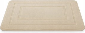 Dywanik Łazienkowy beżowy 50x80 cm Dekoracyjny gumowy spód Antypoślizgowy