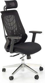 Czarny ergonomiczny fotel obrotowy z regulacją wysokości siedziska L9-E83