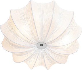 Designerska lampa sufitowa biała jedwab 52 cm 3-światła - Plu
