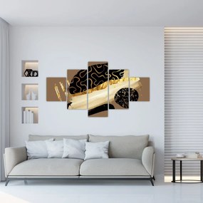 Obraz - Abstrakcja złotobrązowy N⁰3 (125x70 cm)