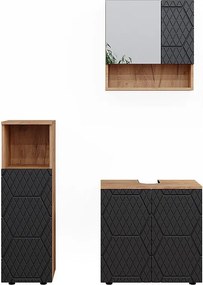 Zestaw mebli łazienkowych antracyt o strukturze plastra miodu 80x41x58.6 irma