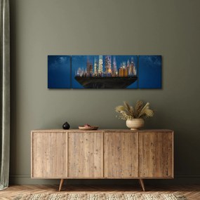 Obraz - Wielkie miasto unoszące się w kosmosie (170x50 cm)