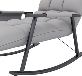 HOMCOM Fotel Bujany z Podnóżkiem - Regulowane Oparcie, Mikrofaza, Szary - Relaks w Salonie
