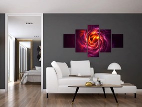 Obraz świecącej nowoczesnej abstrakcji (125x70 cm)