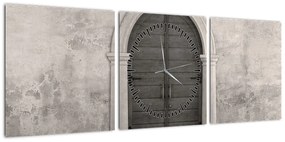 Obraz - Tajemnicze drzwi (z zegarem) (90x30 cm)