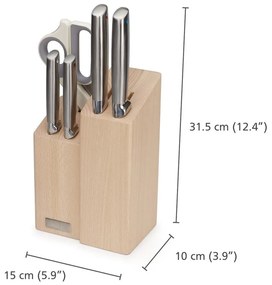 Zestaw noży ze stojakiem ze stali nierdzewnej 5 szt. Elevate Fusion – Joseph Joseph