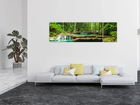 Obraz - Zielony wodospad (170x50 cm)