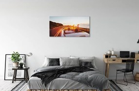 Obraz drukowany na płótnie Droga, Auto i Ludzie