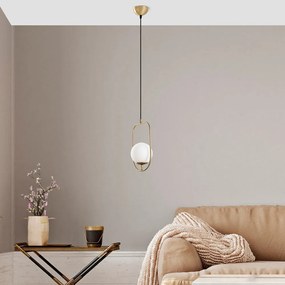 Lampa wisząca w kolorze złota ze szklanym kloszem Skew – Opviq lights