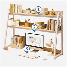 Wielofunkcyjna półka 3-poziomowa VERTEX biały/dąb