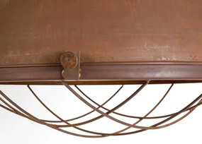 Industrialna lampa wisząca rdzawo-brązowa ze złotym wnętrzem - Engine