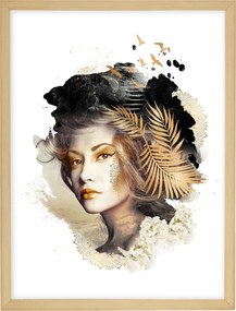 Obraz Woman 30x40cm gold