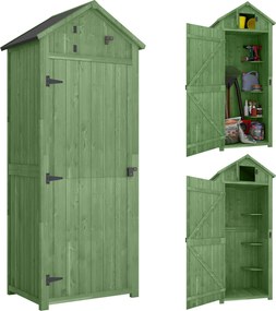 Outsunny Szafka Ogrodowa Drewniana z 3 Półkami, Zamykane Drzwi, Asfaltowy Dach, Wentylacja | Aosom PL