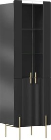 Witryna Malmi 60 cm - czarny mat / złote nóżki