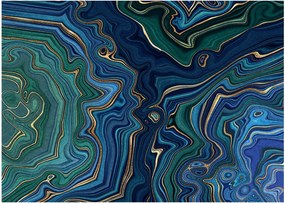 Obraz na szkle - Zielono - niebieski marmur (70x50 cm)