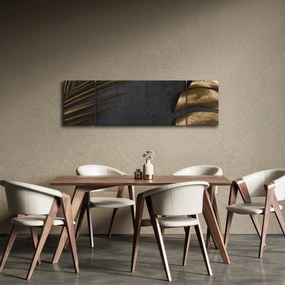 Obraz ze złotymi liśćmi (170x50 cm)