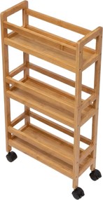 Wąski regał łazienkowy na kółkach, 3 półki KLUK, 76 cm