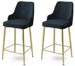 Zestaw krzeseł barowych Enox Anthracite and Gold,2 szt.