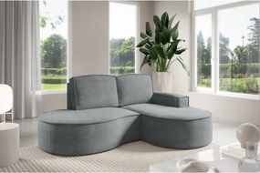 Narożnik MOLLY Prawostronny bez funkcji spania, wolnostojący tkanina CURIO 97 Szary