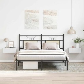 Wiszące stoliki nocne, 2 szt., wykonane z białego drewna.