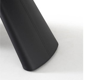 Elegancki stół z szarym ceramicznym blatem na hartowanym szkle. Metalowa podstawa z czarnej stali nadaje mu nowoczesny charakter i wyjątkową trwałość.