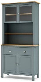 Szarozielony kredens z litego drewna sosnowego 90x180,5x40 cm Misti – Marckeric