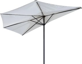 Outsunny Parasol Ogrodowy Półkolisty z Korbką Aluminiowy 293x150cm Kremowo Biały Czarny | Aosom PL