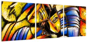 Obraz - Obraz olejny, kochankowie (z zegarem) (90x30 cm)