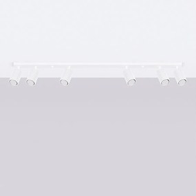 Lampa sufitowa minimalistyczny Gloow, aluminium - 6 źródło światła 4000K - L.117 x H.16.5 cm - biały