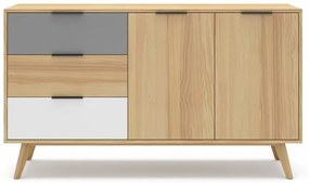 Niska komoda z drewna sosnowego 140x81 cm Elfa – Marckeric