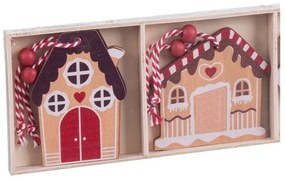 Drewniane ozdoby świąteczne zestaw 6 szt. 7 cm Ginger House – Casa Selección