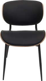 Krzesło do jadalni MCW-O45 (zestaw 6 sztuk),  naturalny, czarny